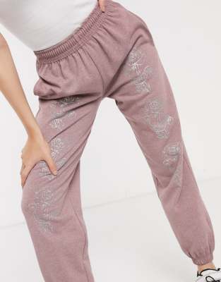 pink rose sweatpants