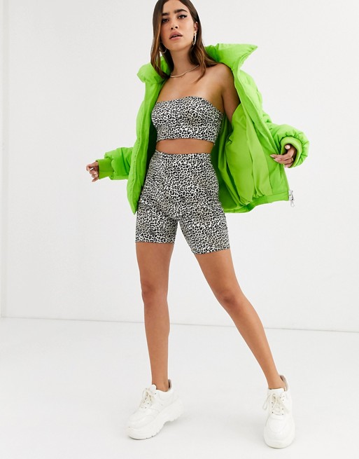 New Girl Order short leggings in leopard print