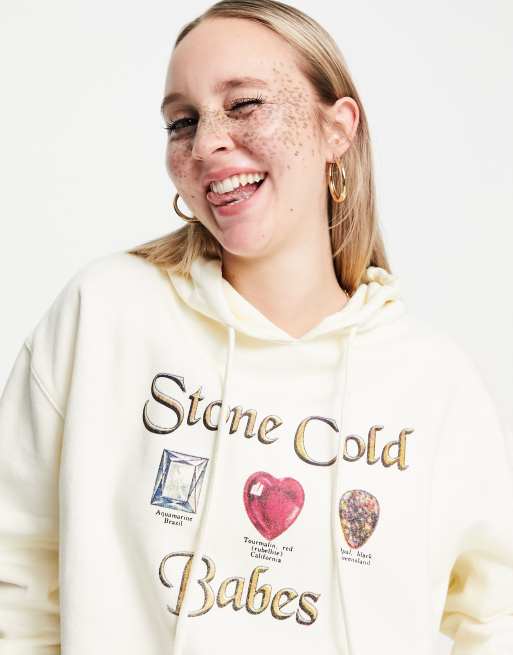 New Girl Order stone cold hoodie in ecru ASOS