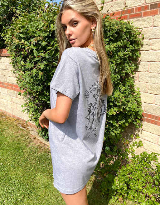 New Girl Order — Sukienka typu T-shirt z nadrukiem aniołków