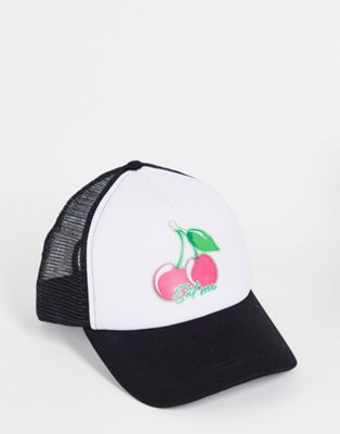 New Girl Order trucker cap with cherry print