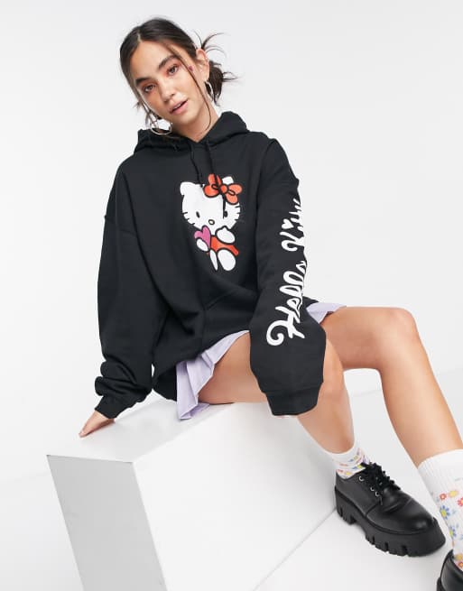 New Girl Order x Hello Kitty oversized hoodie with hello kitty print