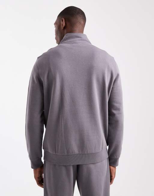 New Look 1/4 zip funnel neck sweatshirt in mid grey 300gsm, 3 of 5