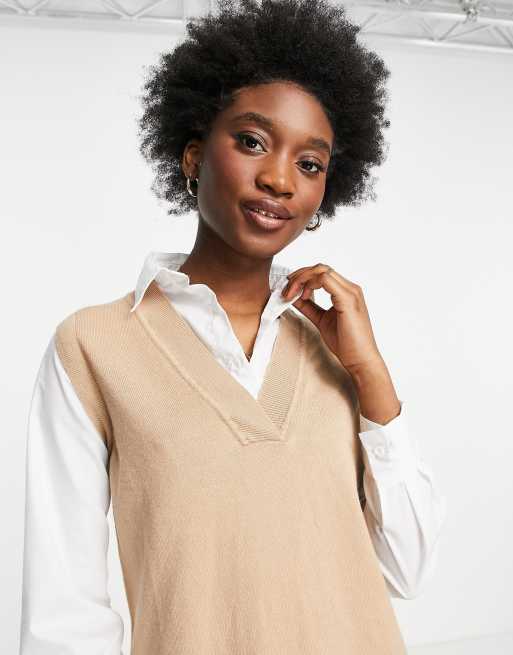 New Look – 2-in-1-Hemdkleid aus Strick in Camel, 3 von 4