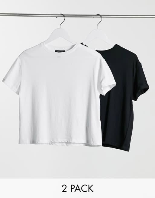 New Look 2 pack boxy tees in black and white