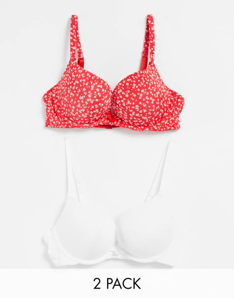 New Look 2 pack push up bra in flower print - view 1