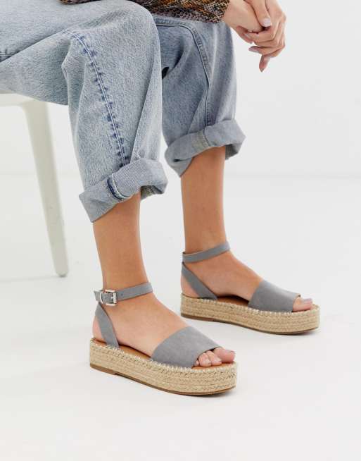 New Look 2 part espadrille flatform in gray ASOS