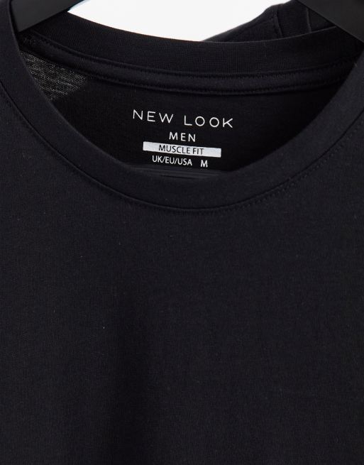 New Look 2er Pack Muskel Shirts mit Rundhalsausschnitt in Schwarz ASOS