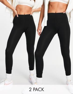 New Look - 2er-Set Leggings in Schwarz