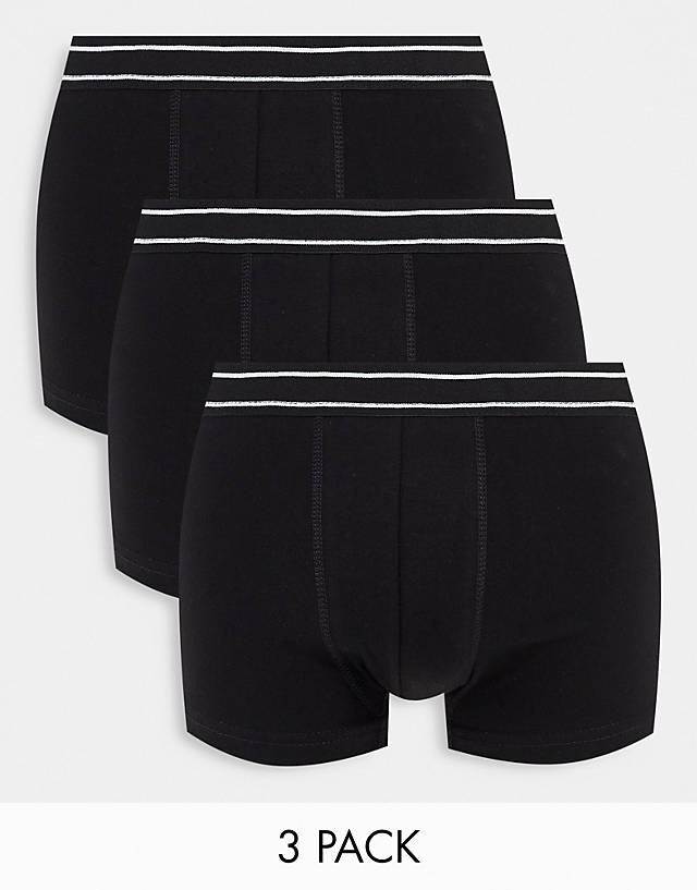 New Look - 3 pack boxer with stripe waistband in black