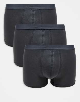 New Look 3 pack boxers in dark grey