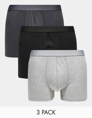 New Look 3 Pack Boxers In Grey Multi