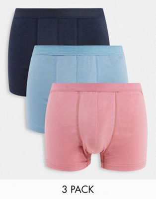 New Look 3 pack boxers in pink and blue multi