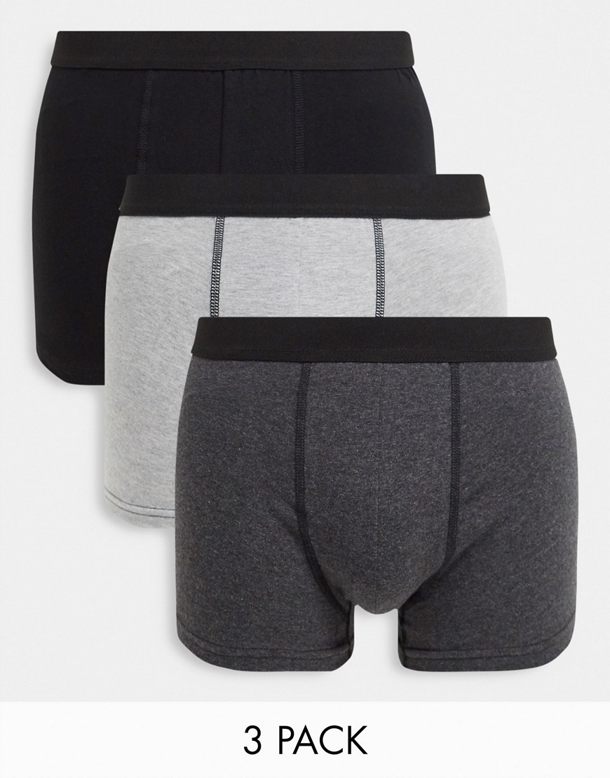 New Look 3 Pack Boxers-Grey