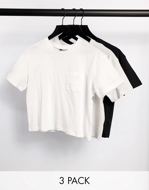 New Look 3 pack boxy t-shirts