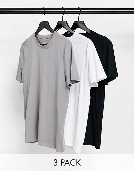 New Look 3 pack crew neck t-shirt in multi
