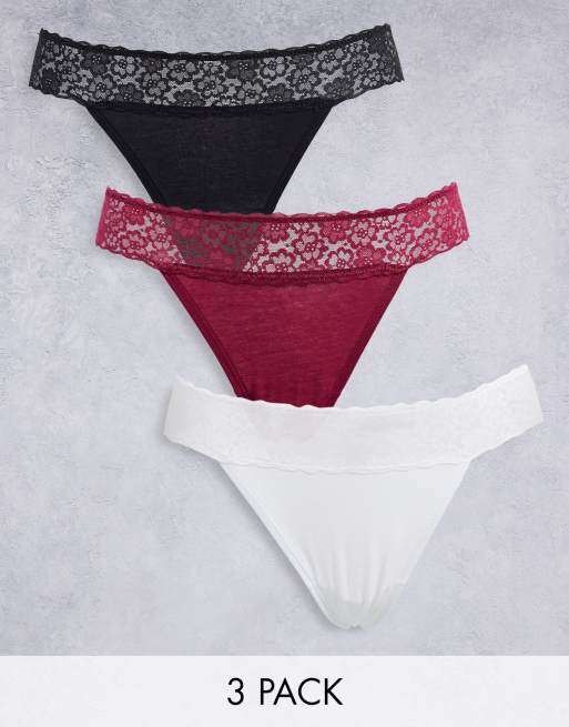 3-Pack of All Lace Thong Panties