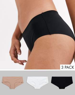 New Look 3 pack no vpl hipster briefs in multi