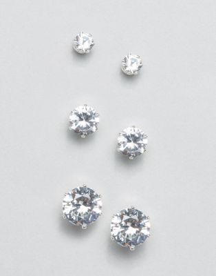 pack of silver stud earrings