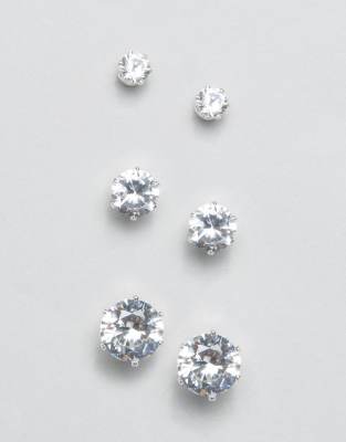 pack of silver stud earrings