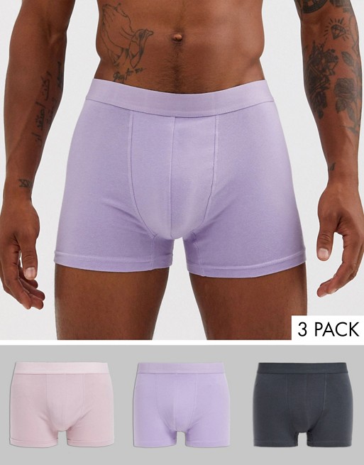 New Look 3 pack trunks in pastel