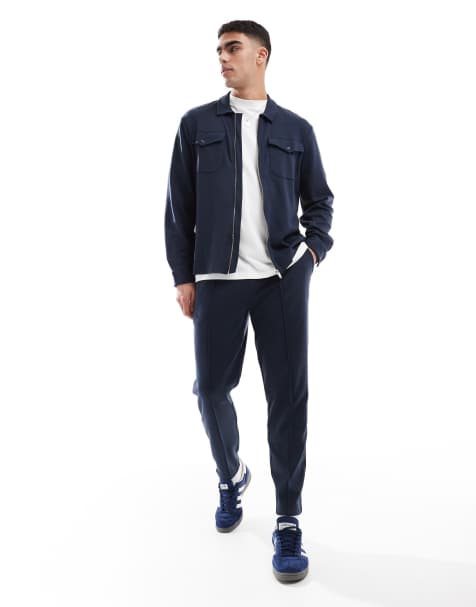 New Look 3 piece jogger, polo & shirt co-ord in navy - view 1