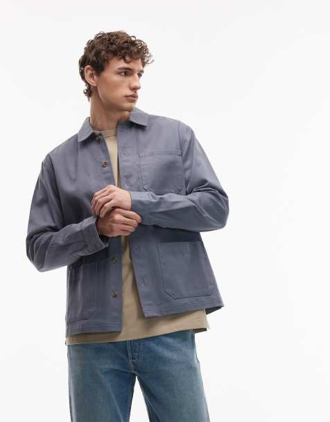 New Look 3 pocket shacket in grey blue - view 1