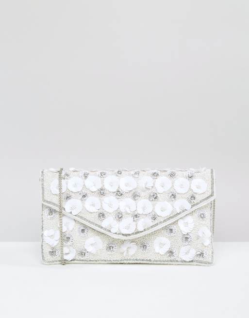 Silver clutch discount bag new look