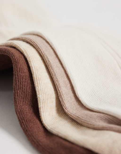 New Look 4 pack ribbed socks in brown , 3 of 3