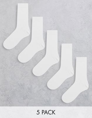 New Look 5 pack basic sock in white