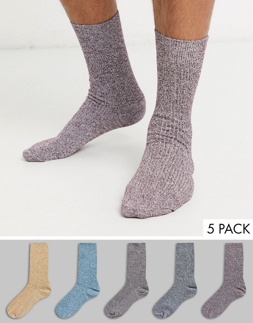 New Look 5 pack fleck socks in multi
