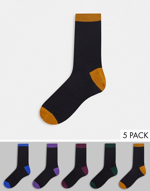 New Look 5 pack multicoloured socks
