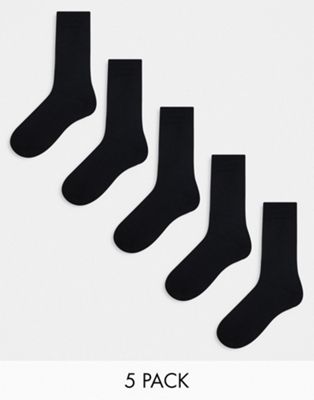 New Look 5 pack socks in black