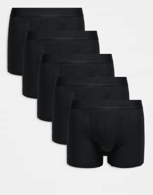 New Look 5 pack trunks in black