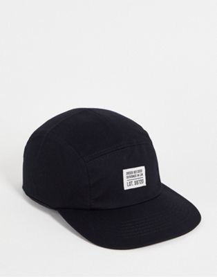 New Look 5 panel cap with patch in black