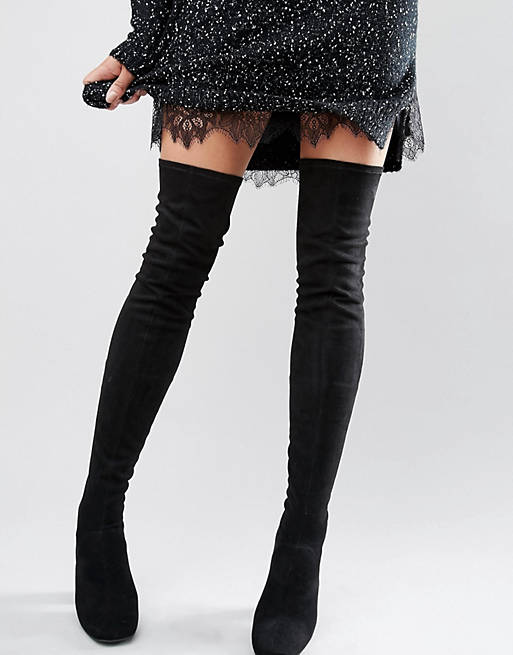 New Look 60s Suedette Over the Knee Heeled Boot