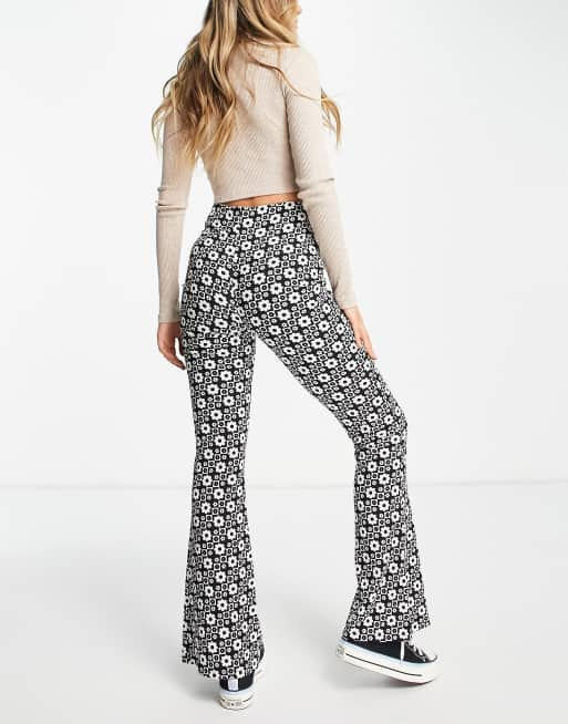 Ditsy Printed Flared Pants