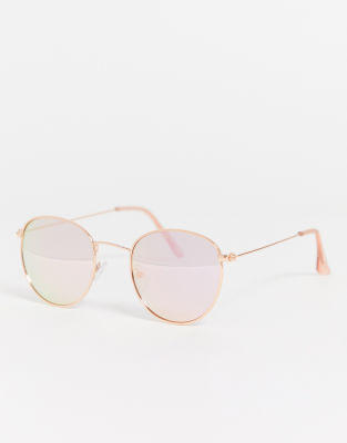 New Look 70s round sunglasses in rose gold