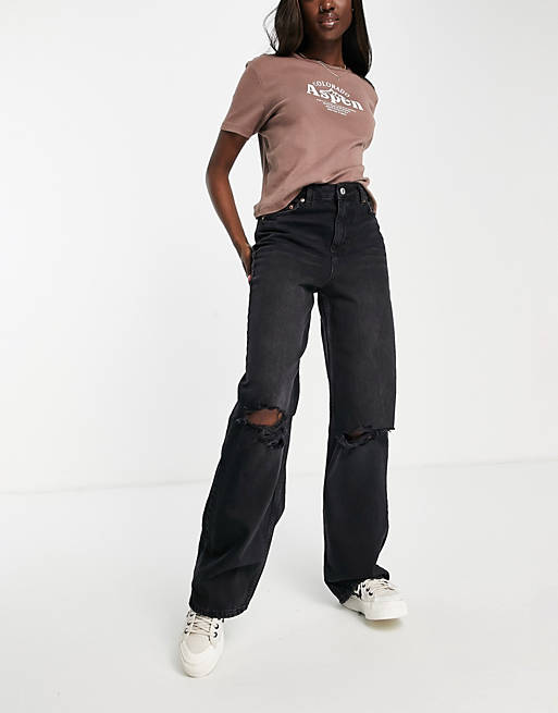  New Look 90s baggy ripped jean in black 