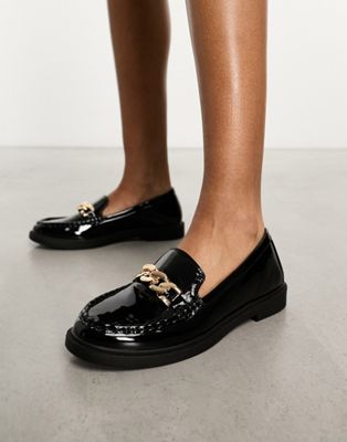 New Look 90's buckle loafer in black