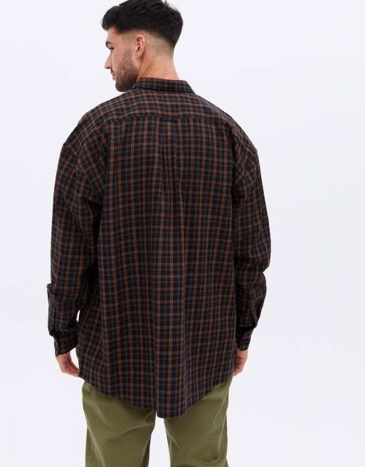 Red and black check shirt hot sale new look