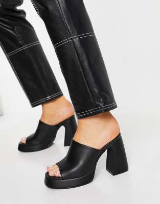 New Look 90s platform mule sandal in black | ASOS