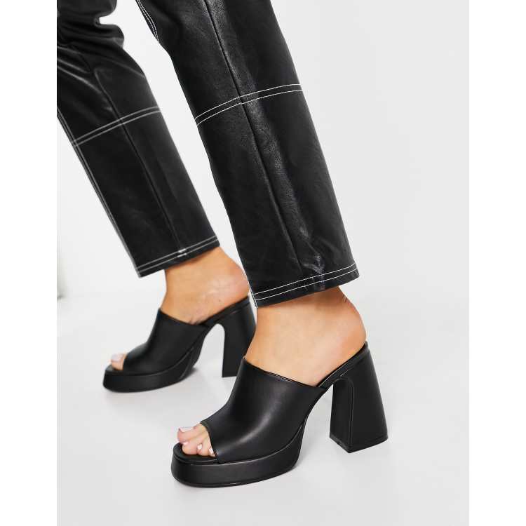 New Look 90s platform mule sandal in black ASOS