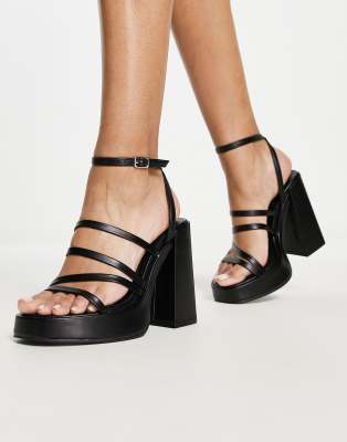 Black 90s platform discount sandals