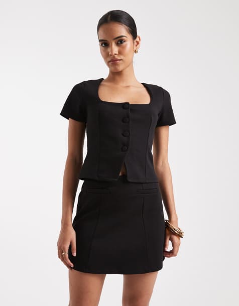 New Look - A-lijn mini-rok in zwart, deel van co-ord set - view 1