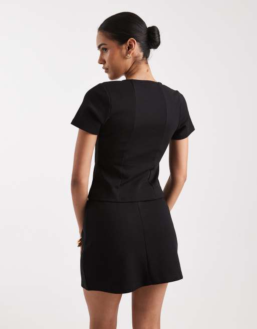 New Look - A-lijn mini-rok in zwart, deel van co-ord set, 5 van 5