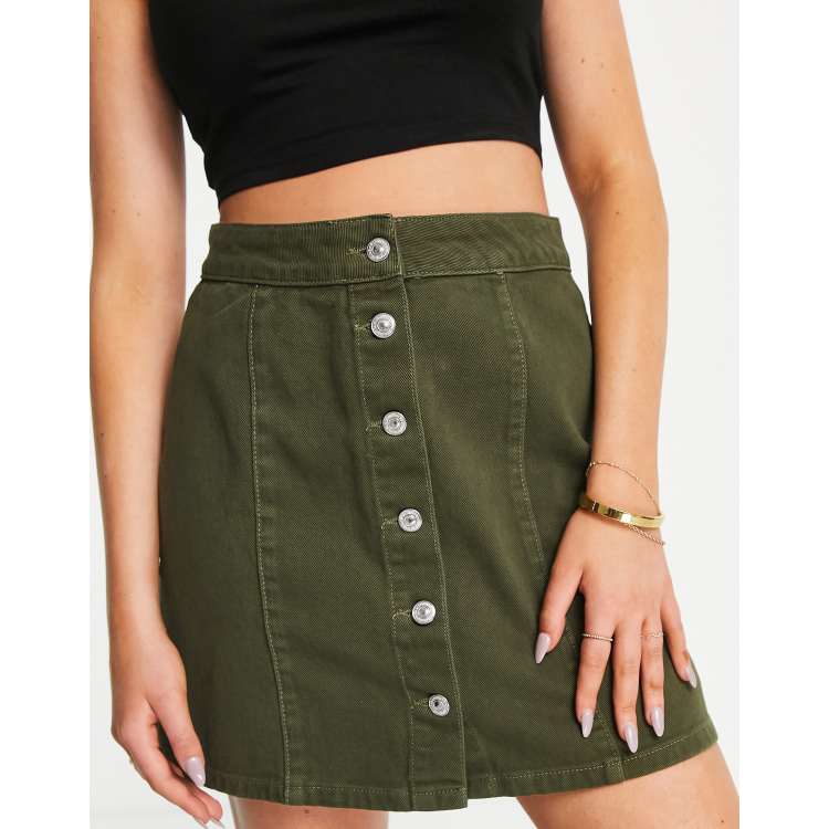 Button front mini skirt country outlet road