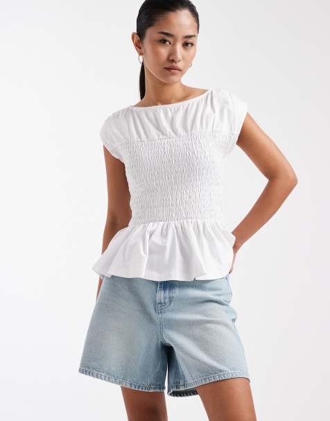 New Look a-line denim shorts in light blue - view 1