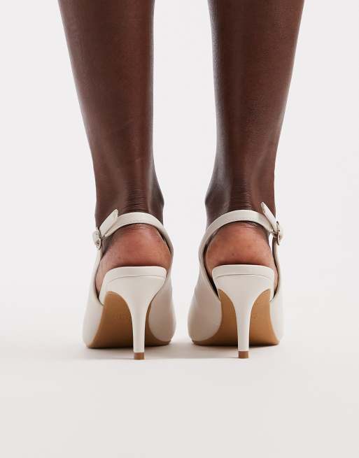 New Look – Absatzschuhe in Cremeweiß mit Fersenriemen, 3 von 4