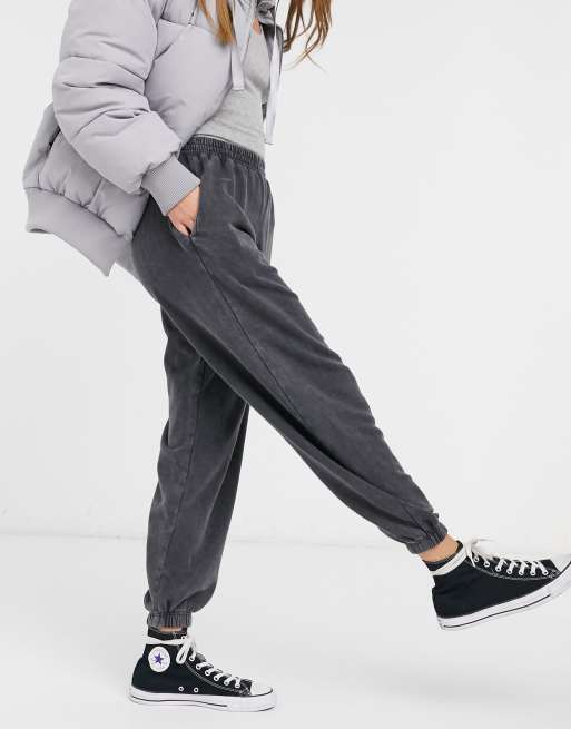 Dark grey 2024 acid wash joggers